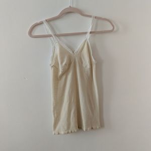 50s Pointelle Cream Wool Undershirt Tank Top
